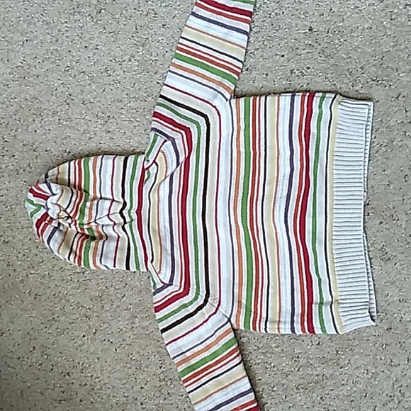 💸 BABY GAP multicolor stripe hoodie sweater 6-12m lined button front cardigan - Picture 4 of 4
